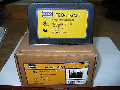 Ilsco PDB-11-2/0-3 Power Distribution Block, 3 Pole, 175A, New