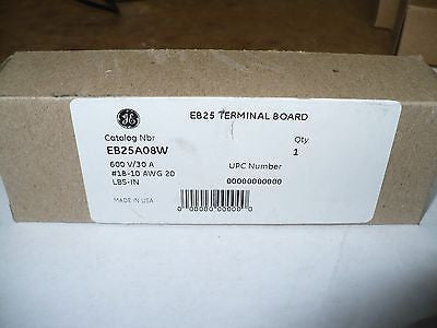 General Electric EB25A08W EB25 Terminal Board, 600V, 30A, New