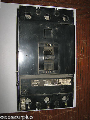 Square D KAL36200 Circuit Breaker, 3 Pole, 200 Amp, 600 VAC, Used