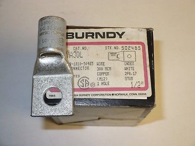 1 pc.Burndy YA30L One Hole Lug Compress Connector, New