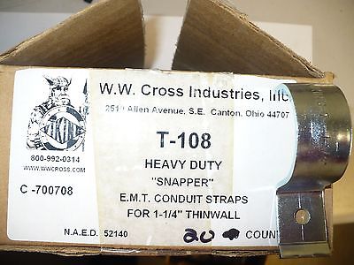 Viking T-108 Heavy Duty EMT Conduit Straps For 1-1/4" Thinwall, Box of 20, New