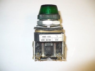 1 pc. Allen-Bradley 800T-Q10 Green Pilot Light With Contact Block, Used